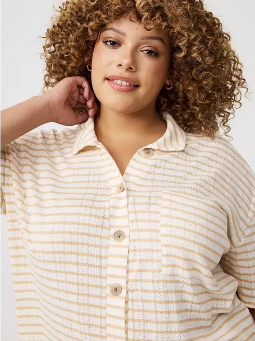 Torrid Collared Crop Top - Picture 6 of 9